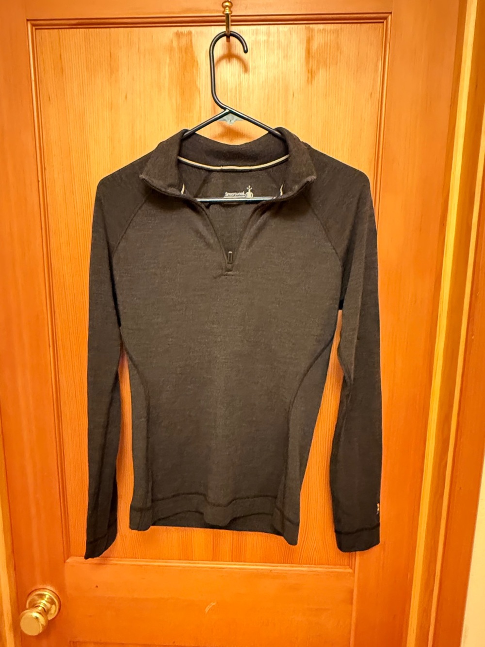 Smartwool Classic Thermal Merino Base Layer 1/4 Zip Pullover Top - Black M